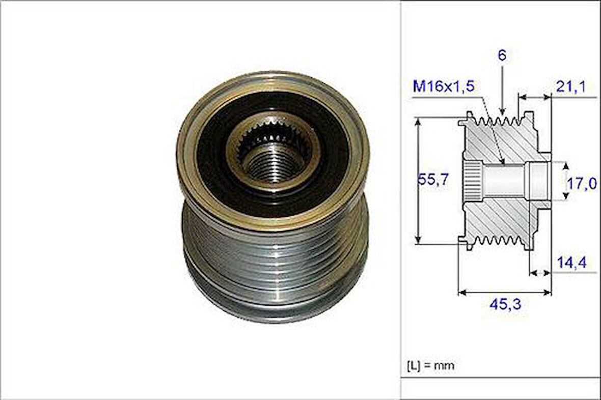 Valeo 588071 Alternatör Kasnağı A4 01-05 A6 02-05 Alt ALZ Bfb 06B903119A