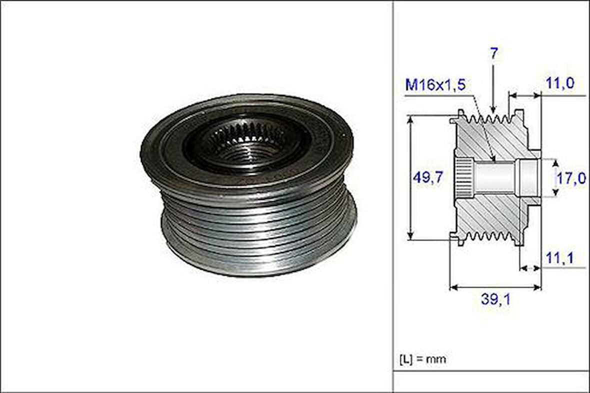 Valeo 588072 Alternatör Kasnağı X164 09-12 C219 05-10 W212 09-15 W221 06-13 W251 06-13 6281500060