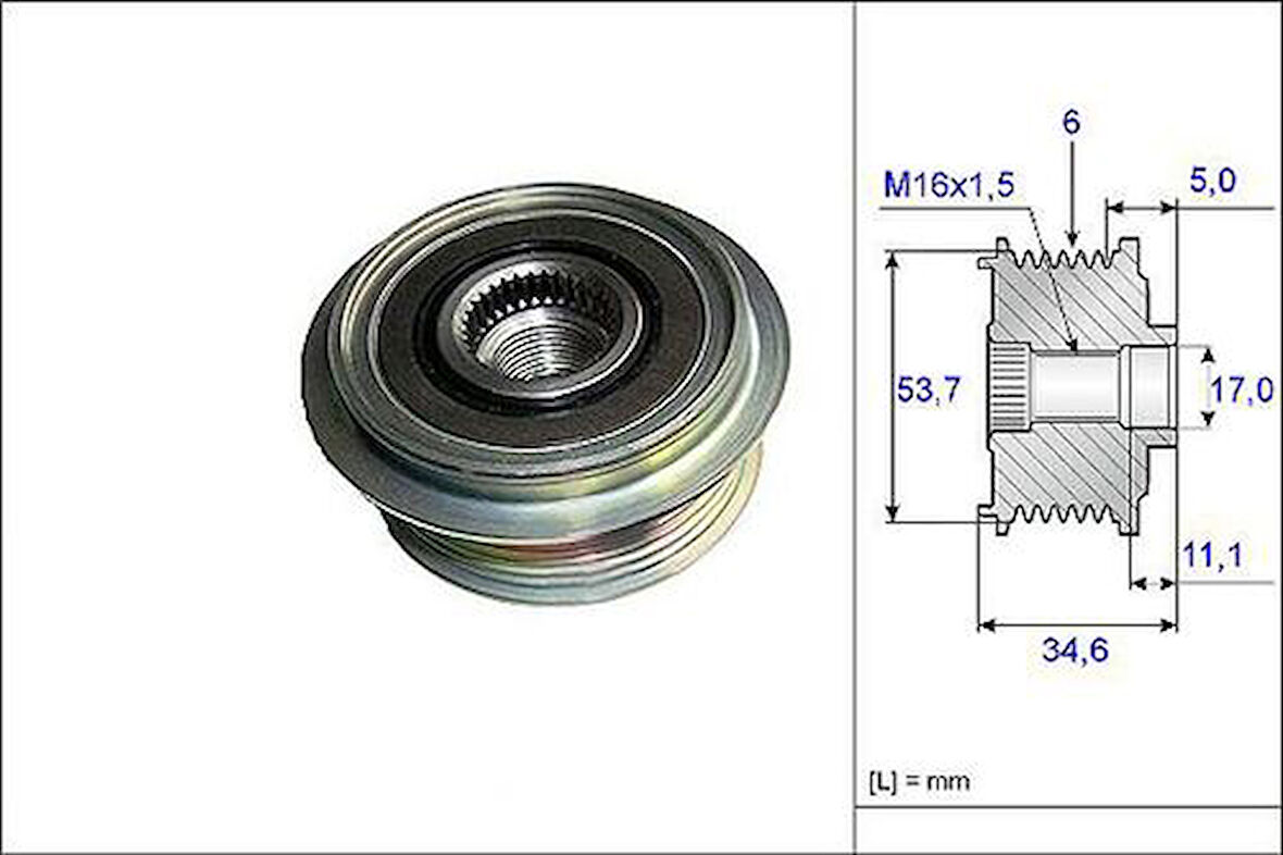 Valeo 588080 Alternatör Rulmanlı Kasnak Mondeo IV 07 2.0-Galaxy S Ma2.0 16V Volvo V70 III S80 II 2.0 16V 07- 30667610