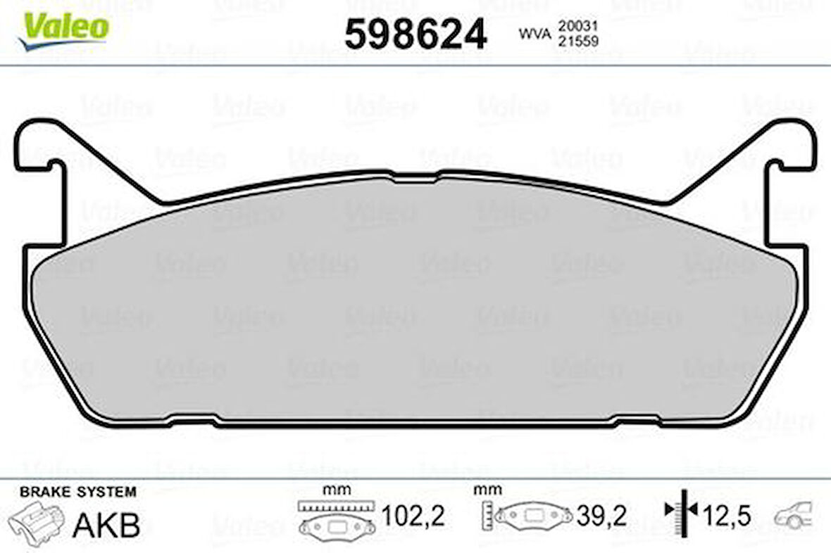 Valeo 598624 Arka Fren Balatası Disk Mazda 323 92-93 449287101000