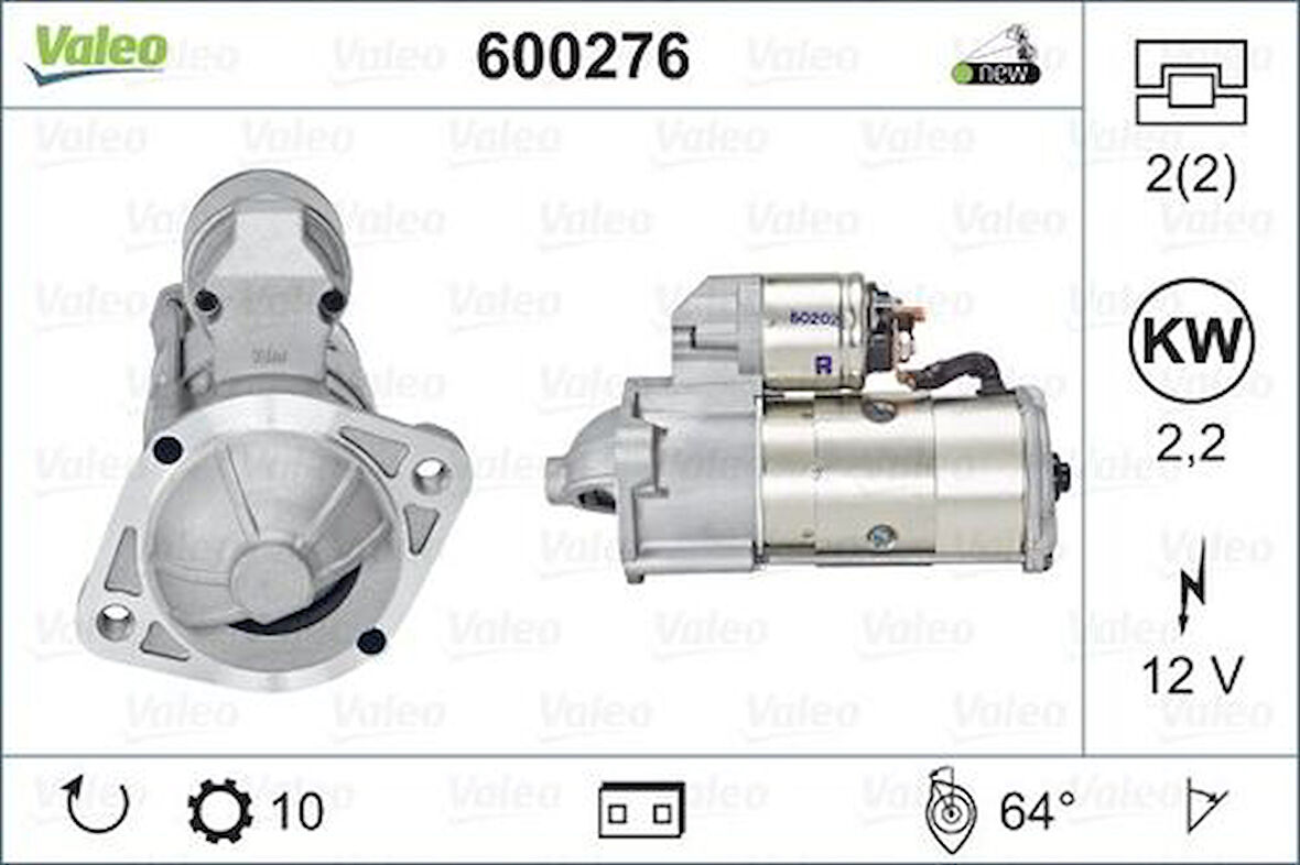 Valeo 600276 Marş Motoru 12V 2.2KW 10Dıs L200 CR 2.5 2005 2015 L300 2.5 1993 2008 Mitsubishi Tip 3610042300