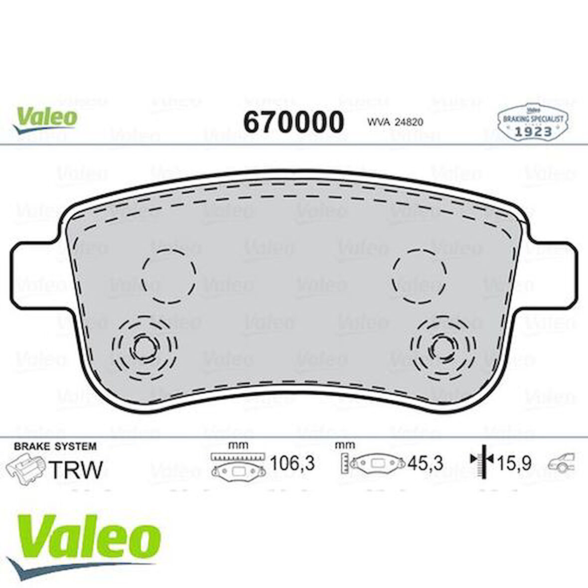 Valeo 670000 Arka Fren Balatası Takım Megane III 2008-1.4TCE 130 1.4L 130 1.5DCI 105 1.5DCI 110 1.5DCI 85 1.5DCI 440601416R