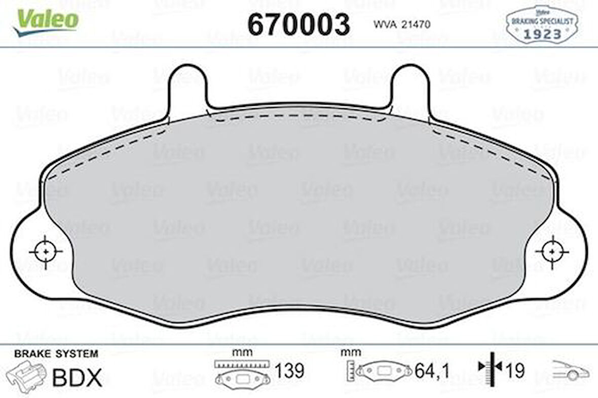 Valeo 670003 Ön Fren Balatası Transit T12 91 01 6965579
