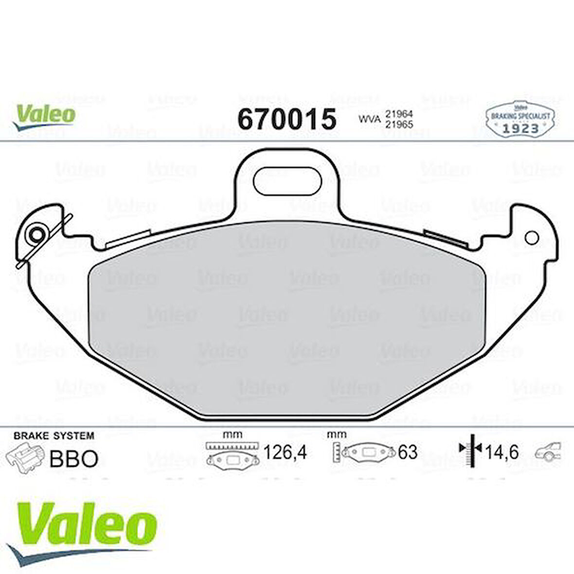 Valeo 670015 Disk Fren Balatası Arka Renault Laguna I 95-01 770120549