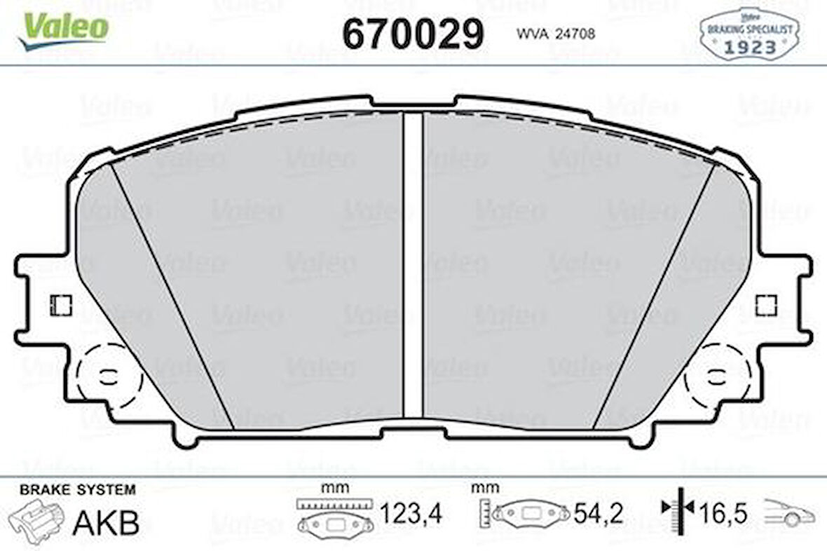 Valeo 670029 Ön Fren Balatası Yaris 1.0VVT I 1.8VVTI 01 06-ABS'li Araçlar İçin Japonya Üretimi 446552270