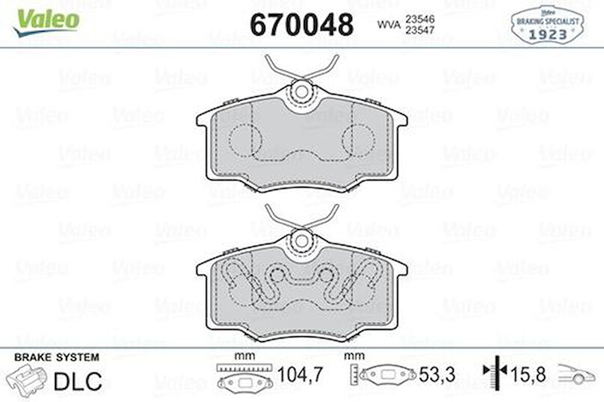 Valeo 670048 Ön Fren Balatası Opel Corsa B 99-02 1605021