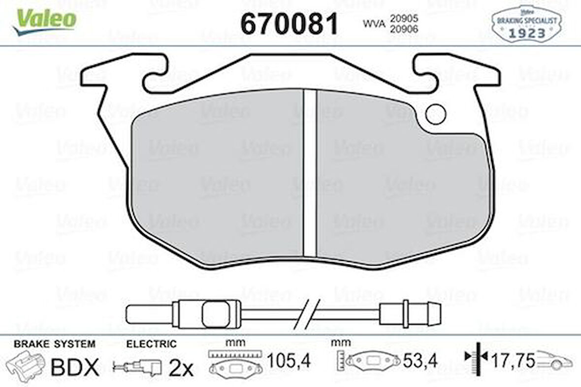 Valeo 670081 Ön Fren Balatası Renault 9 YM Renault 19 Clio III Express Saxo 1.0L.1.1L.1.4L Saxo P106 P306 P404 7701349969