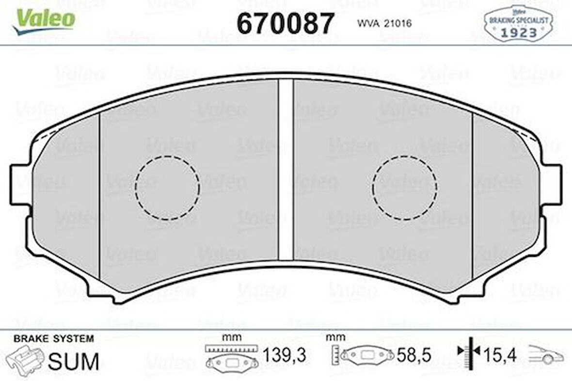 Valeo 670087 Ön Fren Balatası Pajero III 3.2 3.5 V6 Gdı Dı D 00>9