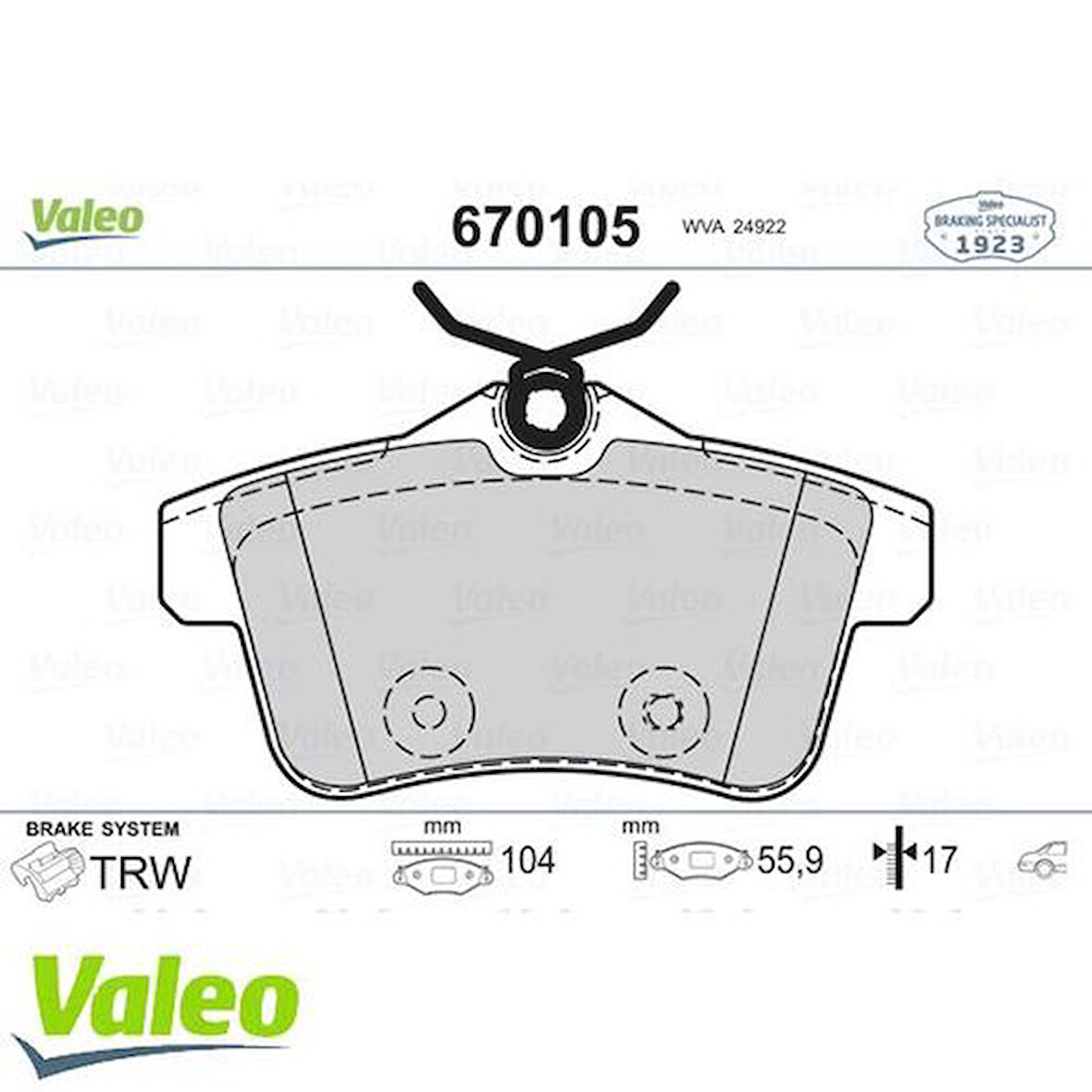 Valeo 670105 Arka Fren Balatası 308 RCZ C4 II DS4 1.6GTI 1.6HDI 2.0HDI 07 10- 1608520680