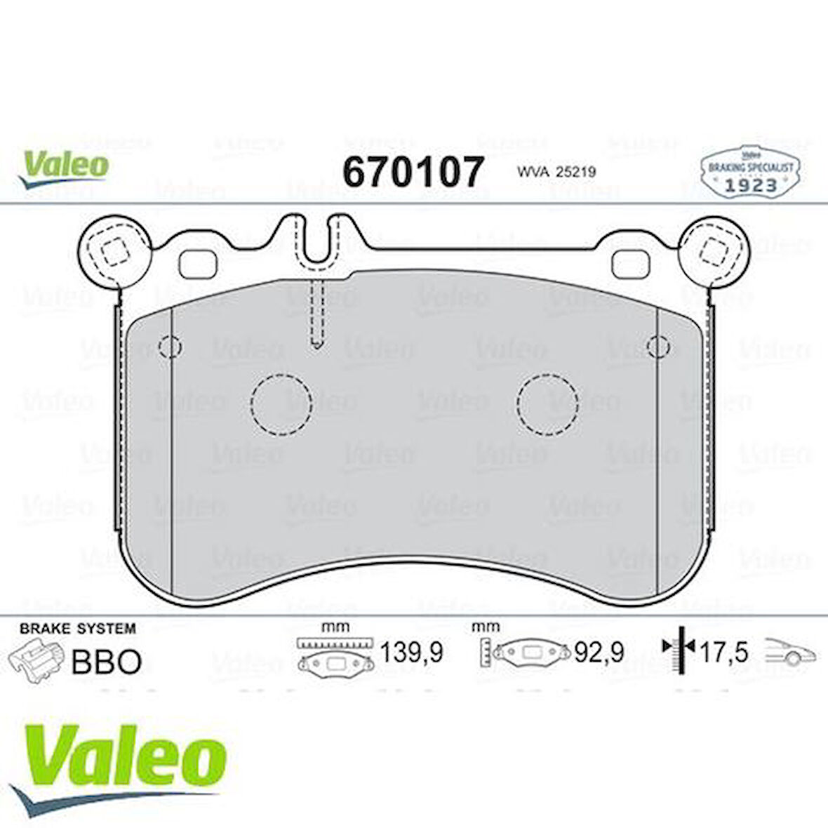Valeo 670107 Ön Balata Kalos 1.2 1.4 09 05-Aveo 1.2 1.4 03 08- 64200520