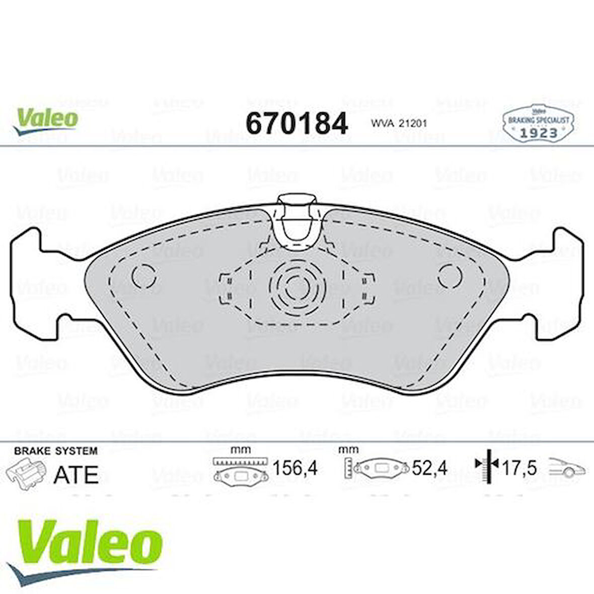 Valeo 670184 Ön Fren Balatası Astra F 92-98 Vectra A 89-95 Vectra B 96-01 90297770