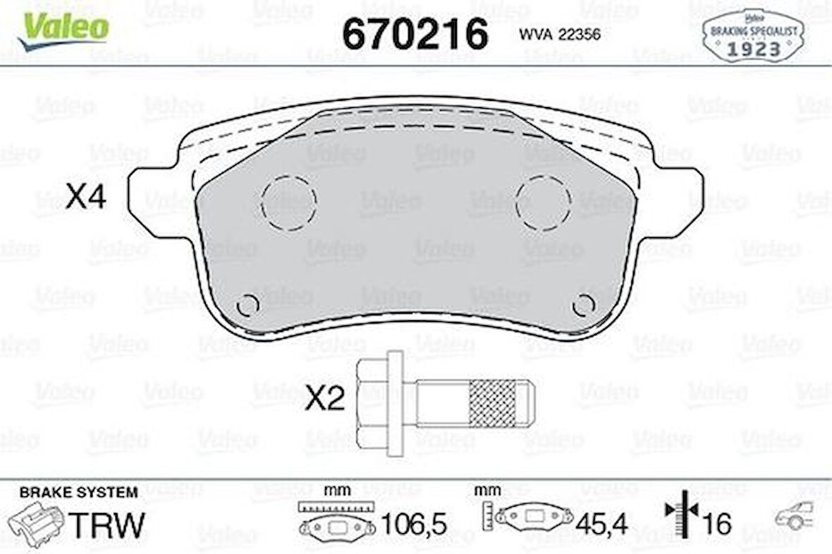 Valeo 670216 Dısk Fren Balatası Arka Renault Espace 1.6 02 2015> Renault Espace 1.8 10 2016> Renault Espace 1.6D 06 2015> Renault Grand Scenıc 1.2 09 2016> Renault Grand Scenıc 1.5D 09 2016> Renault Grand Scenıc 1.6D 09 2016> Renault Grand Scenıc 1.5