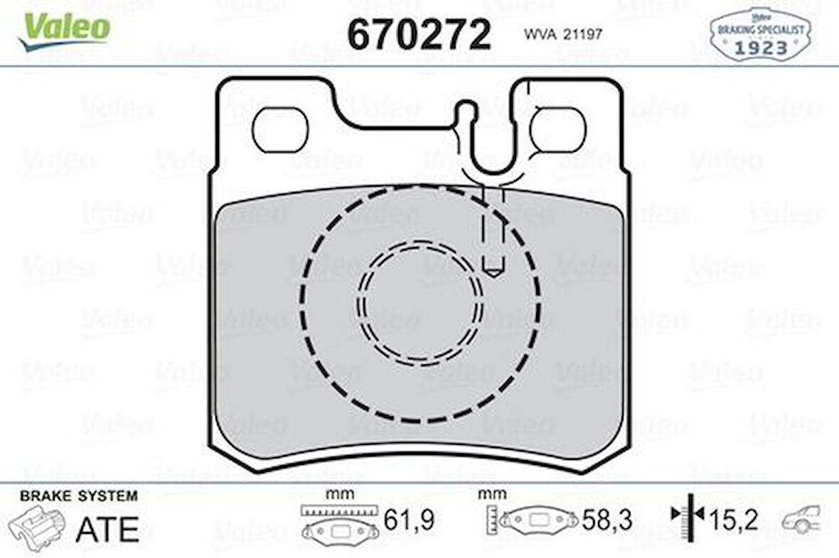 Valeo 670272 Fren Balatası Arka Mercedes W201 W202 W210 W124 R170 14200220