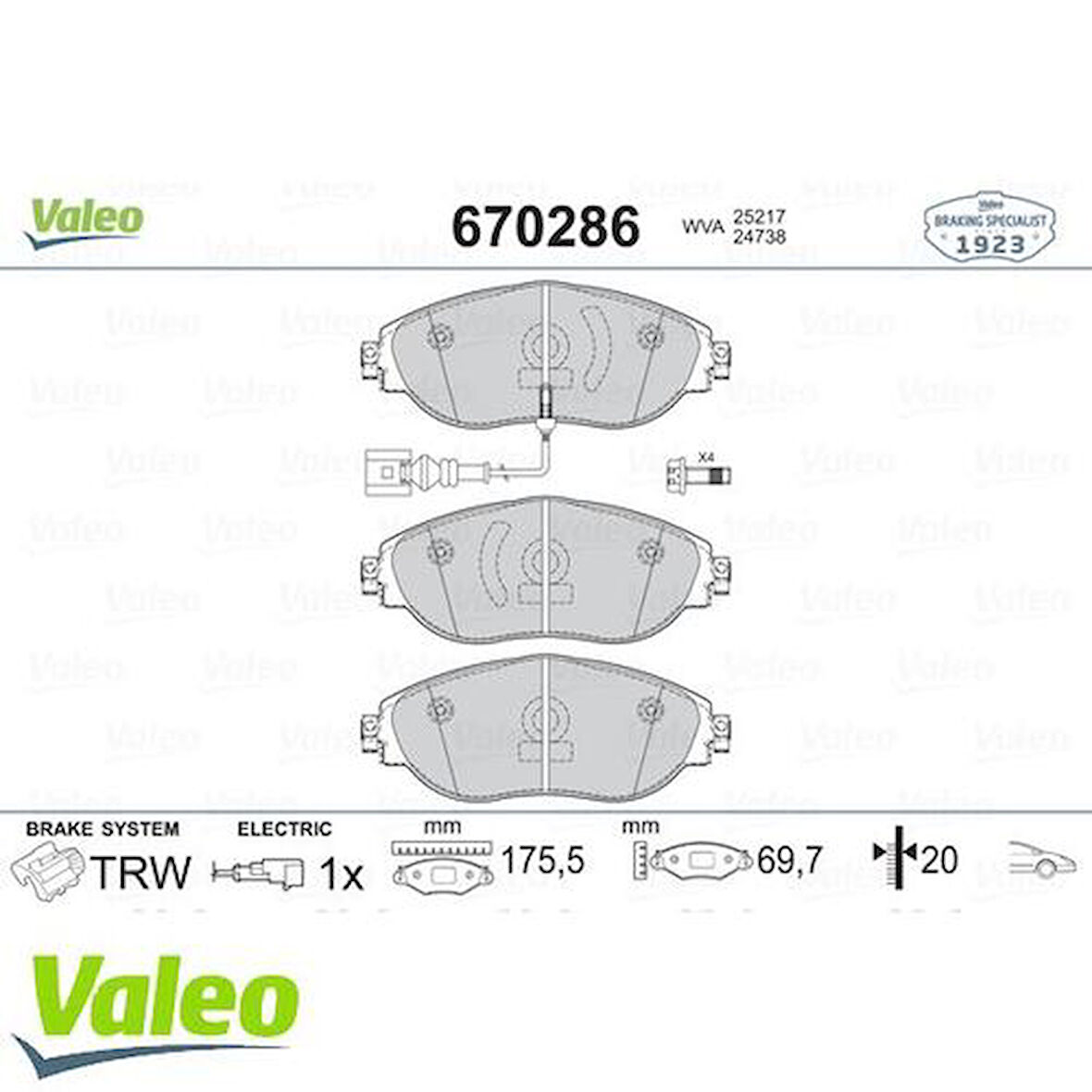 Valeo 670286 Ön Fren Balatası A3 Leon Octavia Golf VII Passat Kodiaq Superb Arteon Tiguan Q2 Q3 Yeni Modeller 7N0698151E