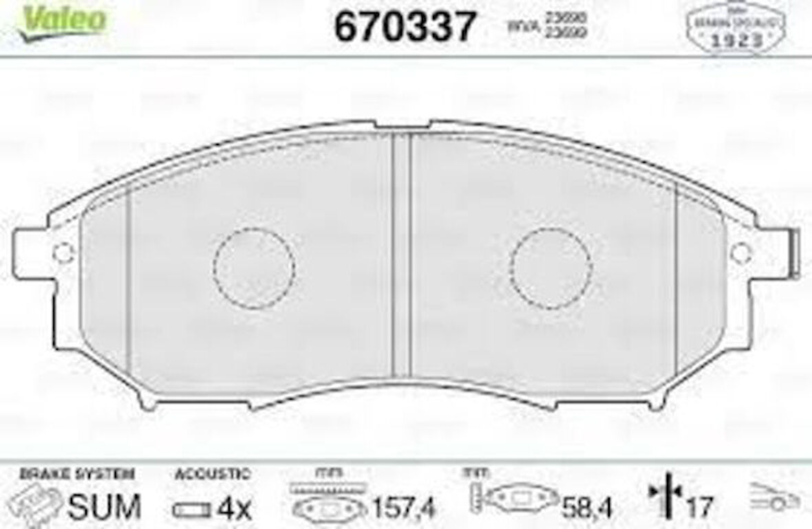Valeo 670337 Ön Fren Balatası Nıssan Qashqaı 2010> Navara 2008> Pathfınder 2010> Renault Kaleos 2008 2013 Ifınıtı E25 30 35 37 M35 M37 Q60 Q70 Qx50 2013>