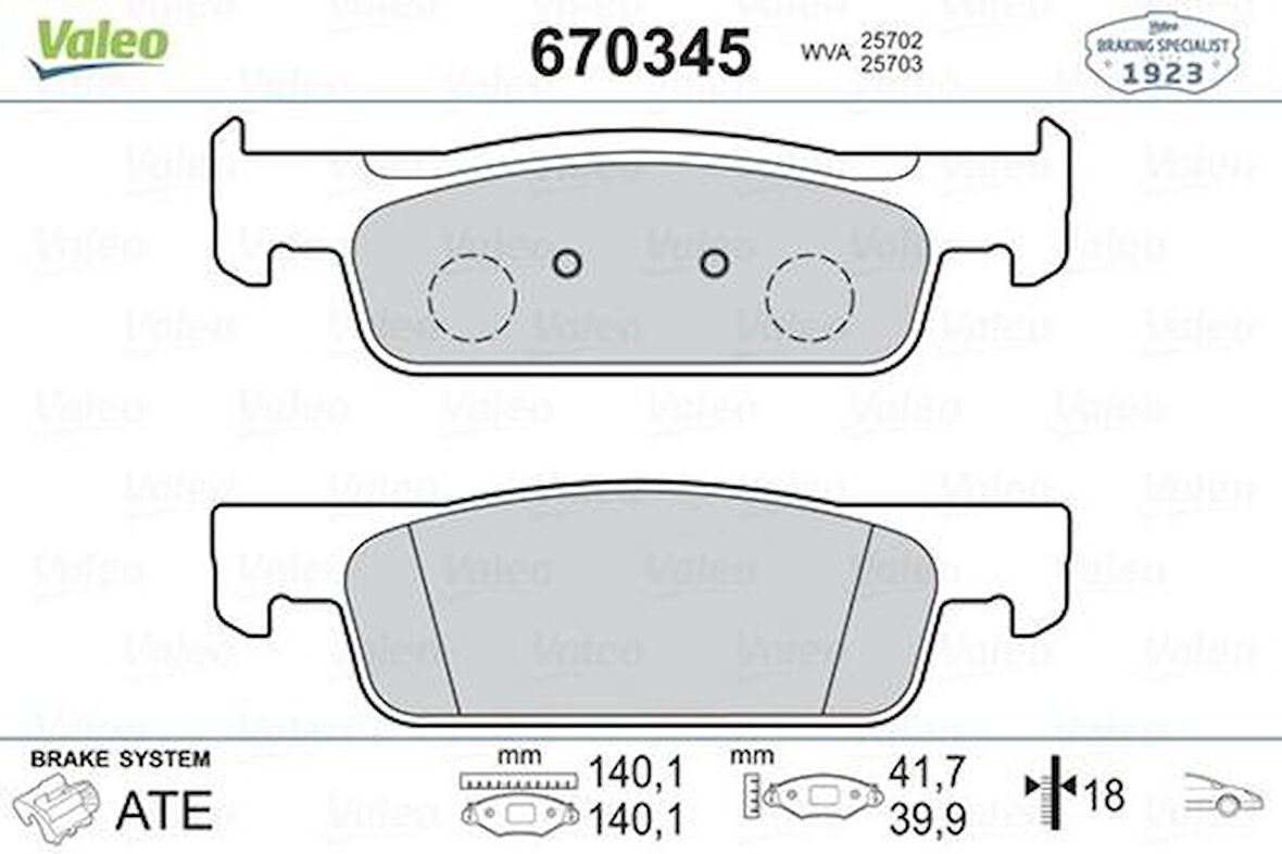 Valeo 670345 Ön Fren Balatası Takım Clio IV 12-Logan II 12-Sandero II 12-Symbol II 08-İnce Tip 410602581R