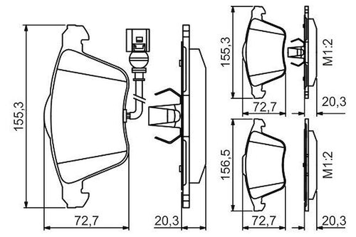 Valeo 670375 Ön Fren Balatası Fişli Audi TT 2.0TFSI 3.2 V6 Quattro 10 06-A3 11 06-PR Numarası İçin 8J0698151F
