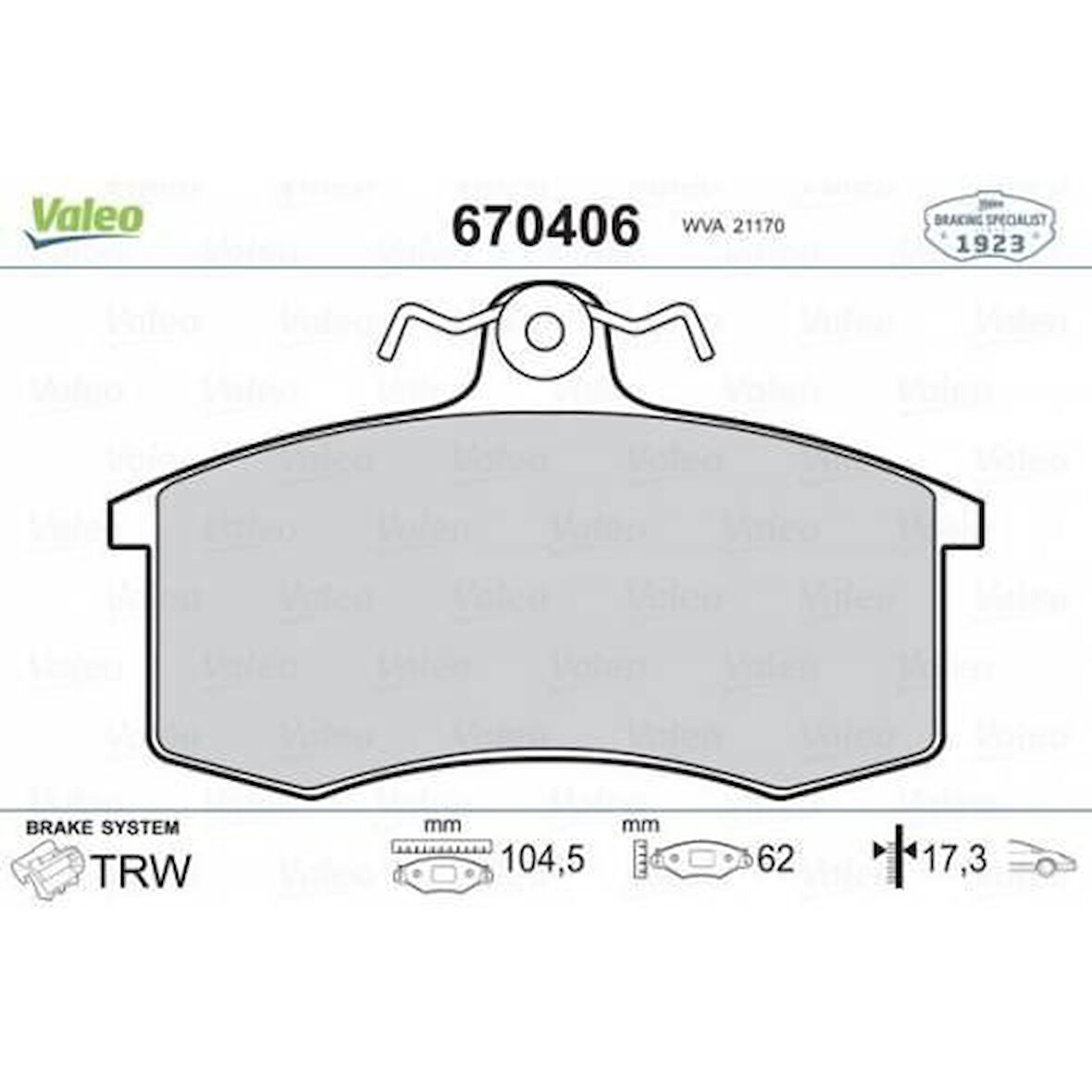 Valeo 670406 Ön Fren Balatası Samara 86 95 Niva 90 95 Forman 92 94 410805PA0A
