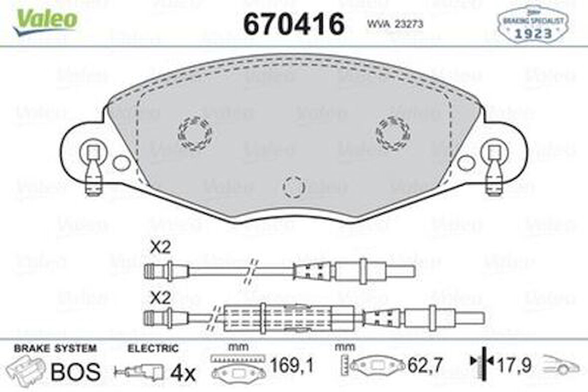 Valeo 670416 Ön Fren Balatası Fişli C5 2.2 HDI 3.0 V6 HB Sedan 1617274180