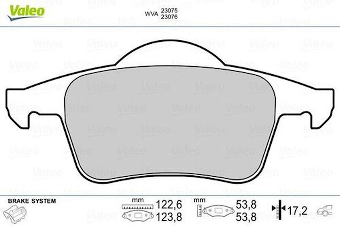Valeo 670480 Arka Fren Balatası S60 00-10 S70 97-00 S80 98-V70 97-07 XC70 00- 8634925
