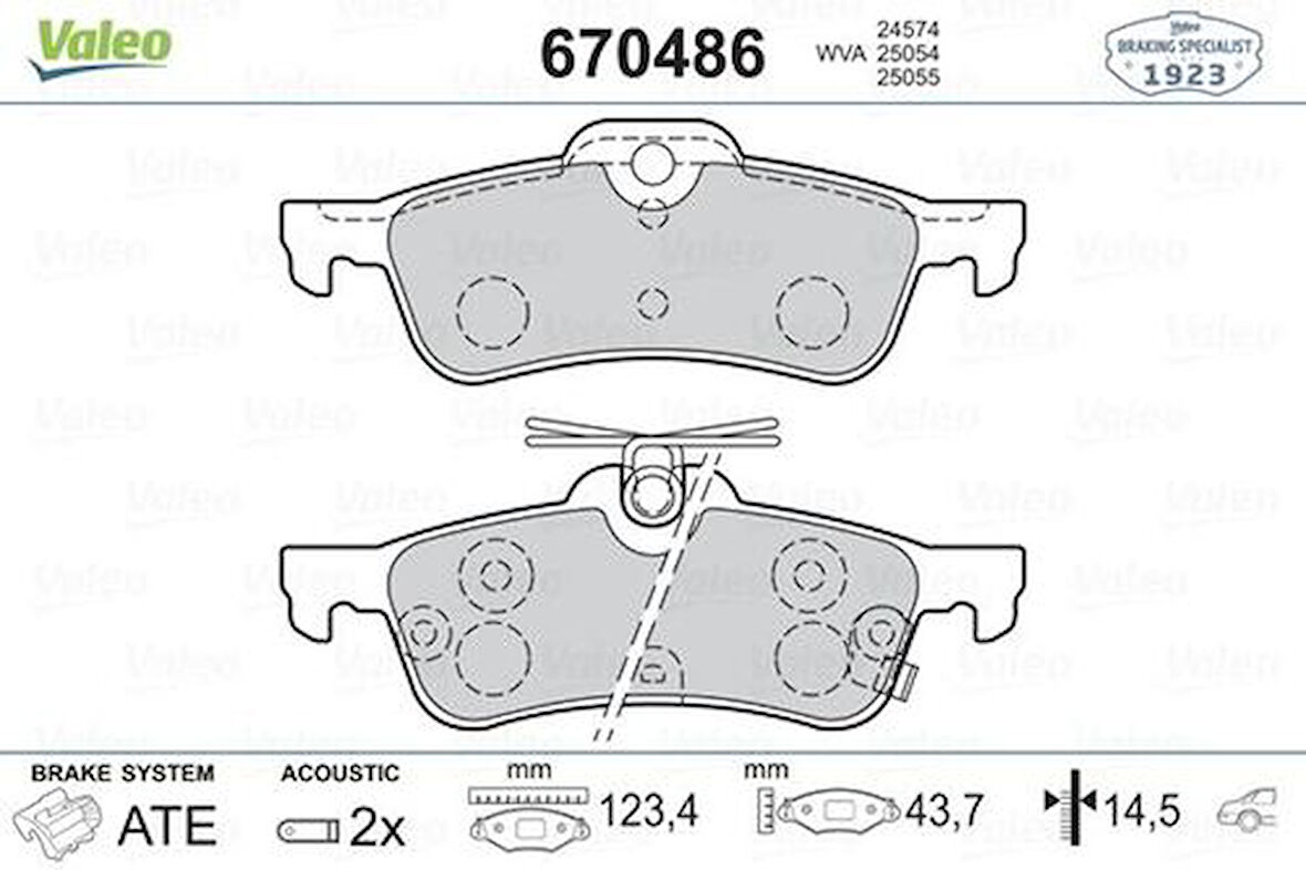 Valeo 670486 Arka Fren Balatası Yaris 1.0VVT I 1.3 VVT I D 4D 01 06-Araç Üretim Yerı Fransa ABS'li Honda Civic 43022TV0E00