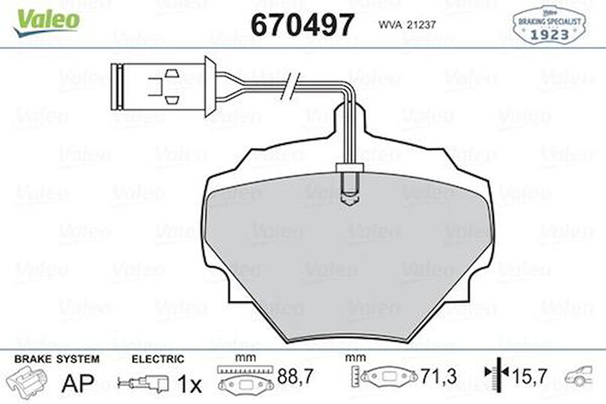 Valeo 670497 Fren Balatası Arka Range Rover Classic 92-94 Discovery 1 89-97 SFP500190