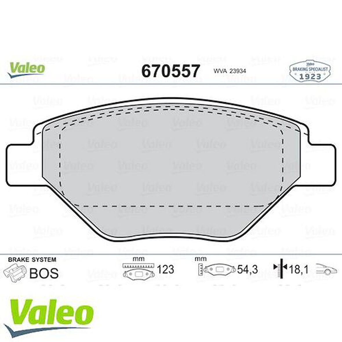 Valeo 670557 Ön Fren Balatası Megane II 1.4I 16V Sedan 98Hp 02>