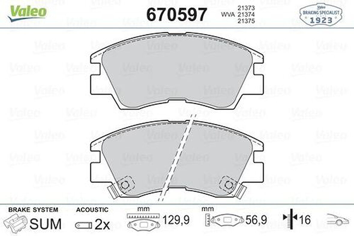 Valeo 670597 Ön Fren Balatası L200 L300 Pajero