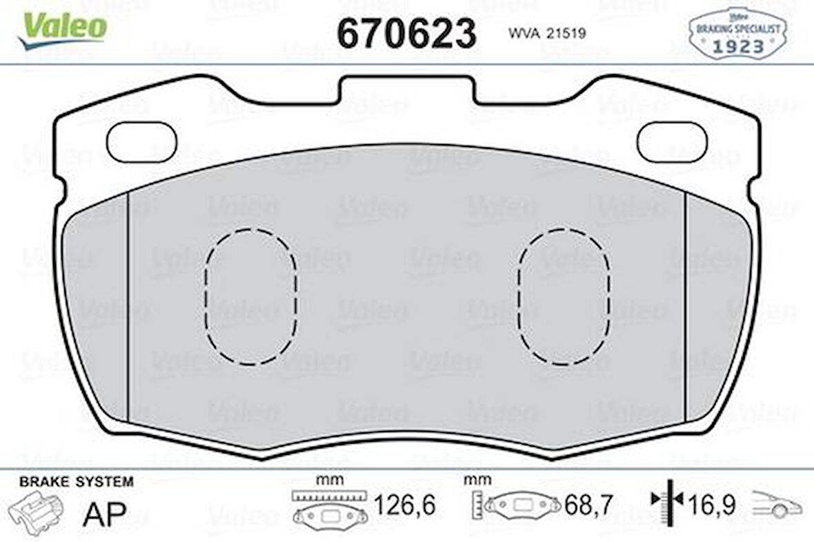 Valeo 670623 Fren Balatası Ön Defender
