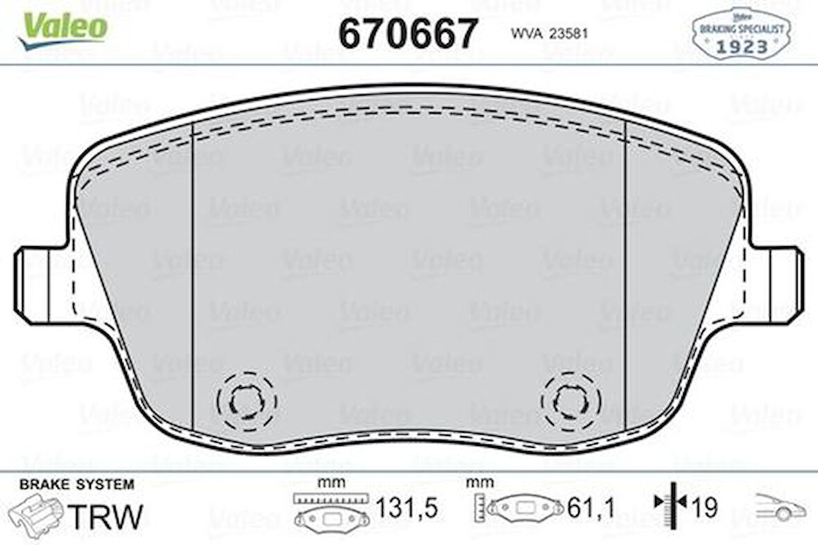 Valeo 670667 Ön Fren Balatası Seat Ibiza IV 01 09 Skoda Fabia II 00 10 Roomster 06- 6Q0698151A