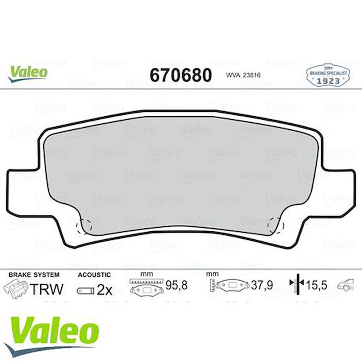 Valeo 670680 Arka Fren Balatası Toyota Corolla 1.4 1.6 VVTI Benzinli 2003-2006 446602070