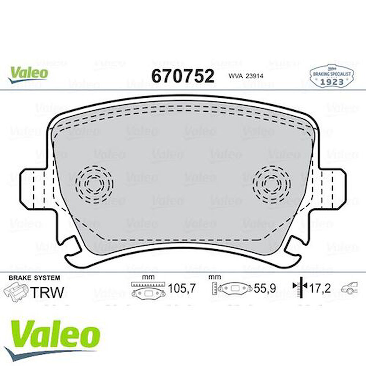 Valeo 670752 Arka Fren Balatası A3 Tüm Modeller 05 03-A4 Passat 1.6FSI 1.9TDI 2.0TDI 95-15 1K0698451P