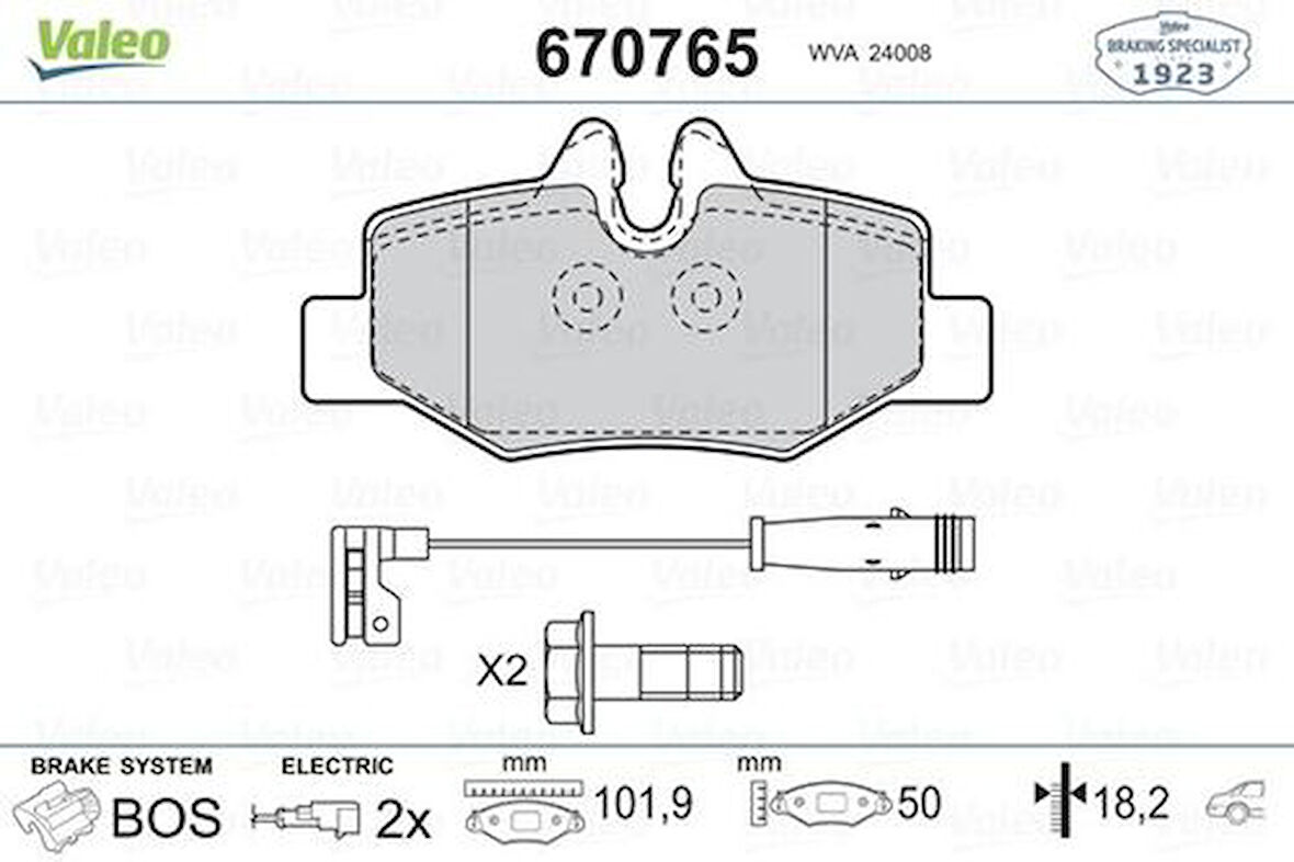 Valeo 670765 Fren Balatası Arka Viano W639 03-Vito W639 03- 14211010