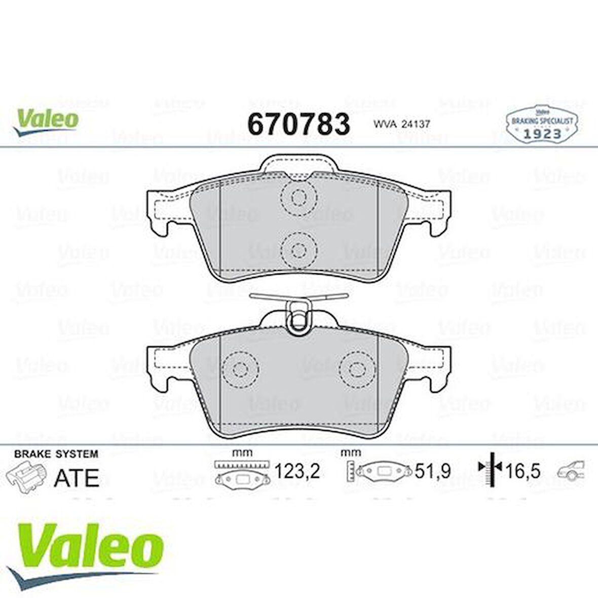 Valeo 670783 Arka Fren Balatası Laguna II III Vectra C C Mafocus II 04 > Focus II C Ma 03 07 Connect 1.8Tdcı 02 > Volvo S40 Jaguar Xf Xj Xk Mazda 3 Mazda 5 P508 C5 Iıı
