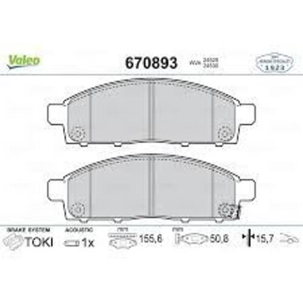 Valeo 670893 Ön Fren Balatası Mitsubishi L200 2.5 D 4x4 2006-2012 Pajero 2008-L200 2.4 2015-Fiat Fullback 15- 4605A198