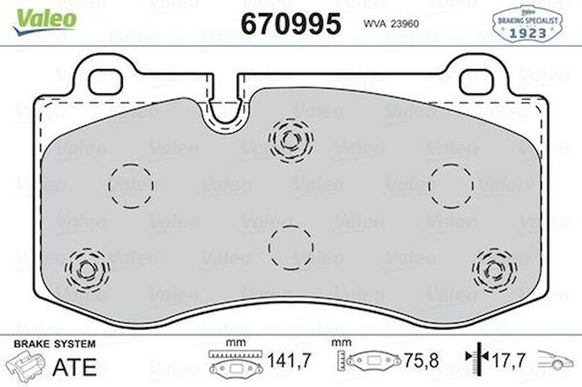 Valeo 670995 Fren Balatası Ön W211 05-08 W221 06-13 C216 06-13 R230 01-11 44208020