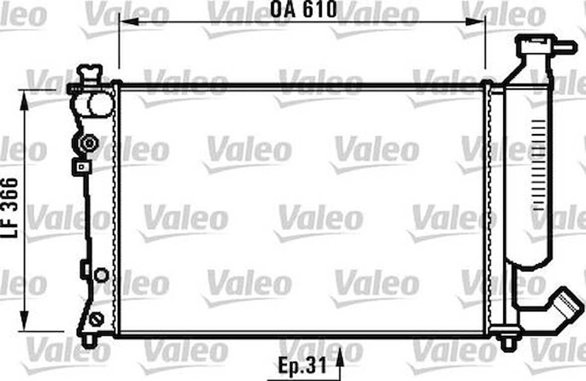 Valeo 732520 Motor Su Radyatörü Otomatik Şanzıman P306 Xsara Xu7Jp 1.8 8V Xu10J4R 2.0 16V Zxu5Jp Ölçü 610x366x31 1330.49