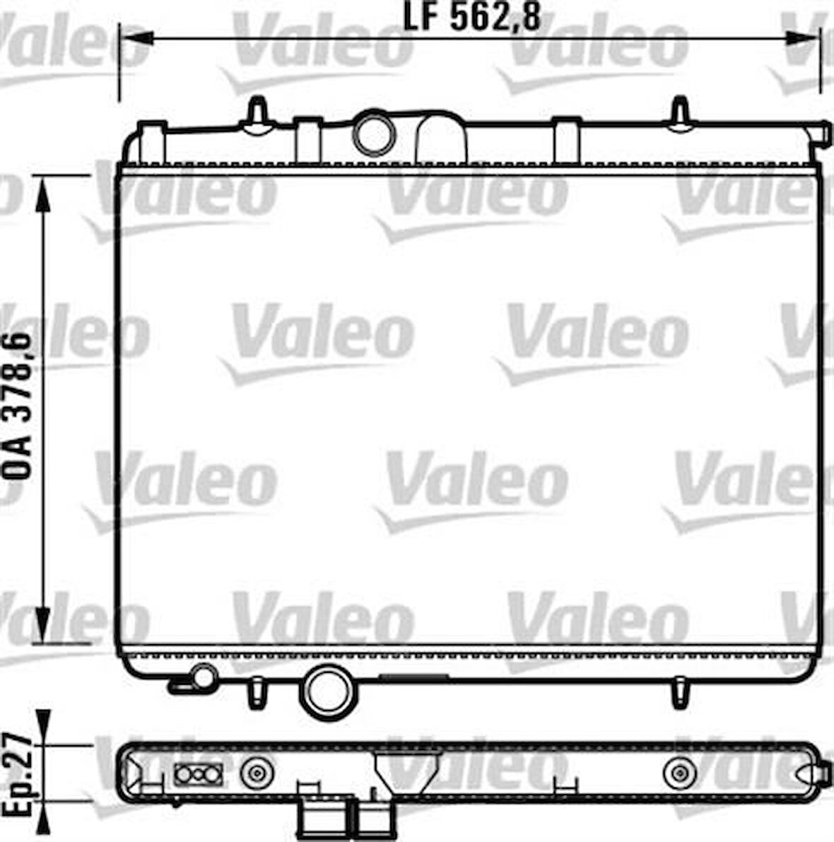 Valeo 732906 Motor Su Radyatör 206 GTI Ew10J4 2.0 16V 10 00-Ölçü 562.5x378.6x27 1330.G6