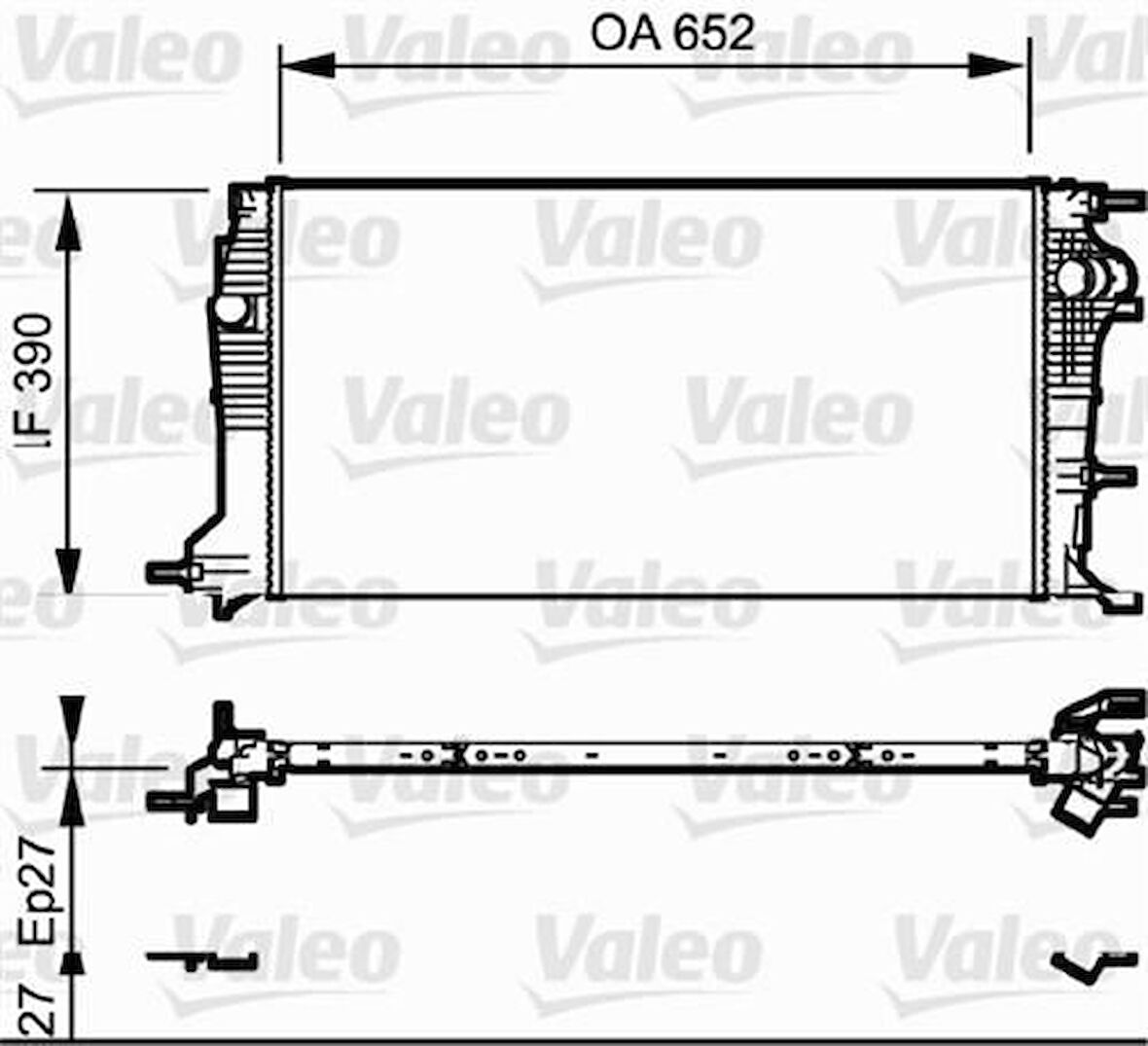 Valeo 735182 Motor Radyatörü Megane III 1.9DCI 2.0 Ölçü 390x652x26 214100016R