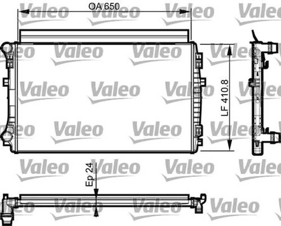 Valeo 735558 Motor Su Radyatörü 650x395x22 A3 1.2 1.4 1.6TDI Golf VII 1.2 1.4 1.6TDI 12- 5Q0121251EM