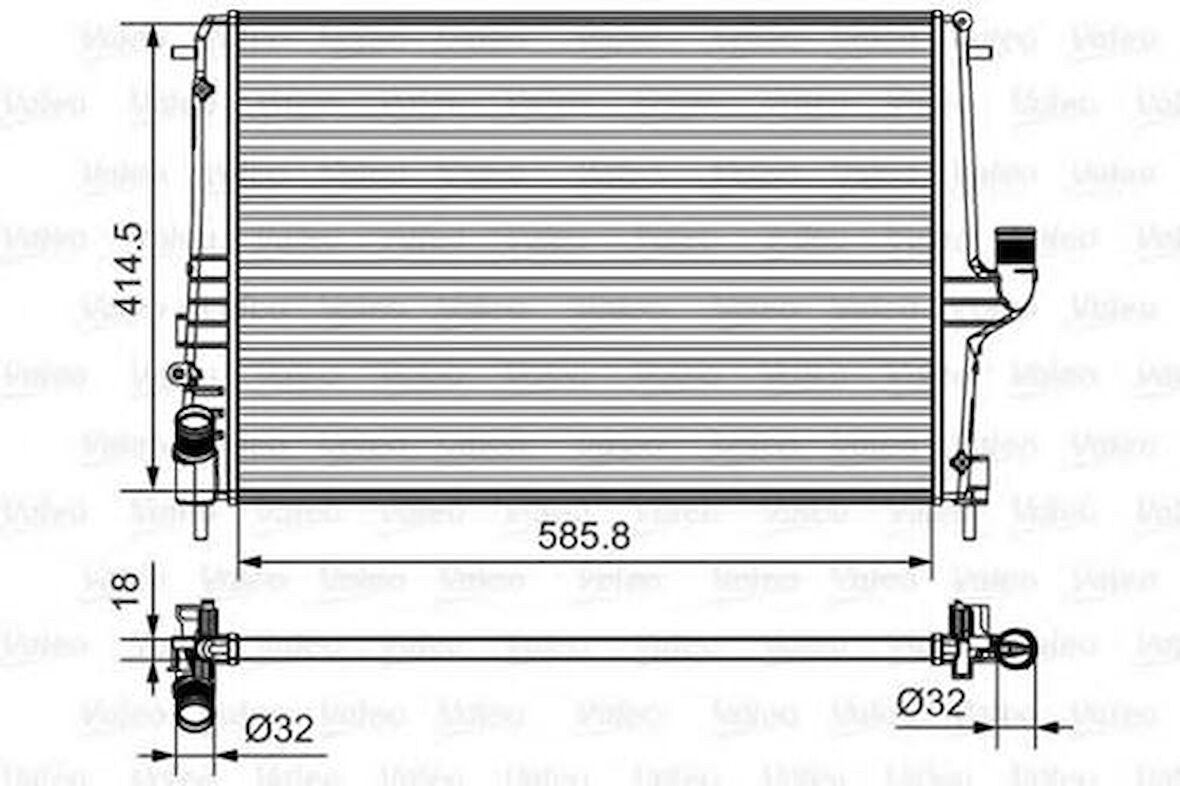 Valeo 735635 Motor Radyatörü Logan Sandero Duster 1.5DCI K9K 08- 214100598R