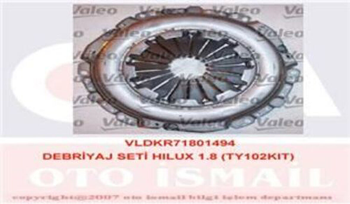 Valeo 801494 Debriyaj Seti HiIux 1.8 2L Ln56 Ln65 Ln85 Ln145 84-Tyk 032 224 VCU333
