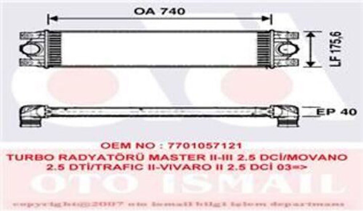 Valeo 817637 Turbo Radyatörü Master II Movano 2.5DCI G9U 7701057121