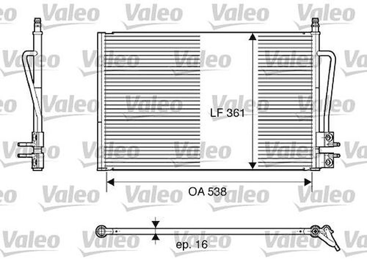 Valeo 817664 Klima Radyatörü Kondanser Fiesta V Fusion 02-538x361x16 1142771