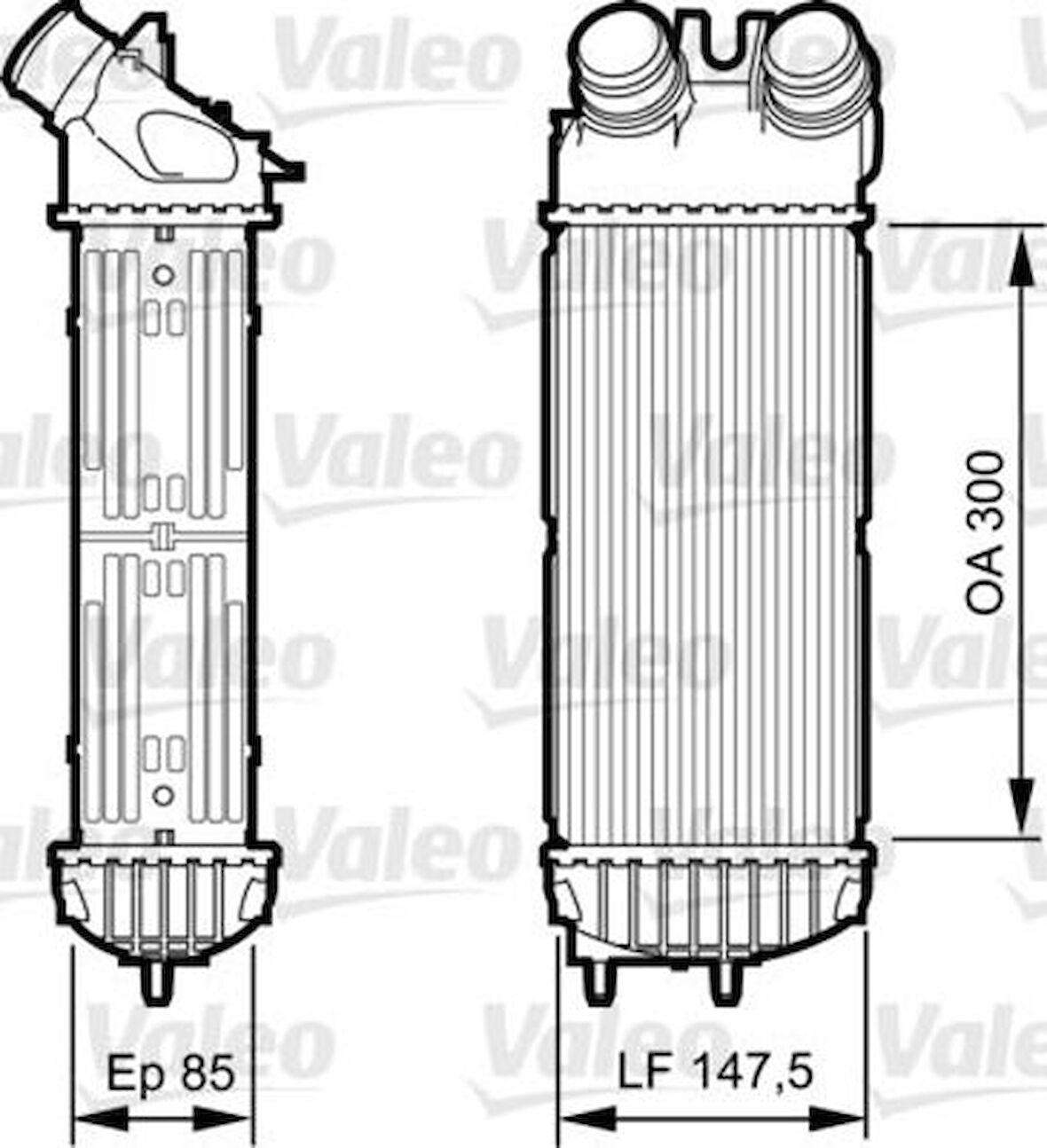 Valeo 817706 Turbo Intercooler Radyatörü Berlingo II Partner II Xsara Picasso DV6 1.6 HDI Ölçü 147.5x300x85 0384.G5