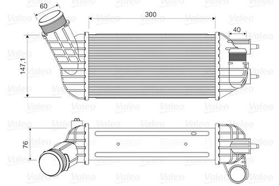 Valeo 818652 Turbo Intercooler Radyatörü 308 3008 5008 C4 DS4 DS5 DW10Cted4 DW10Cb Ölçü 155 300x80 0384.P8