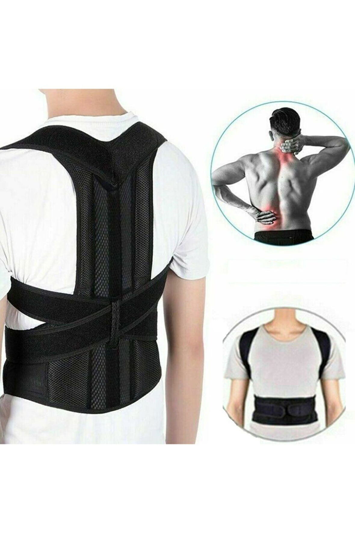 Çift Balenli Bel Ve Sırt Korsesi Dik Duruş Spor Bel Sırt Omuz Kamburluk Önleyici Korse