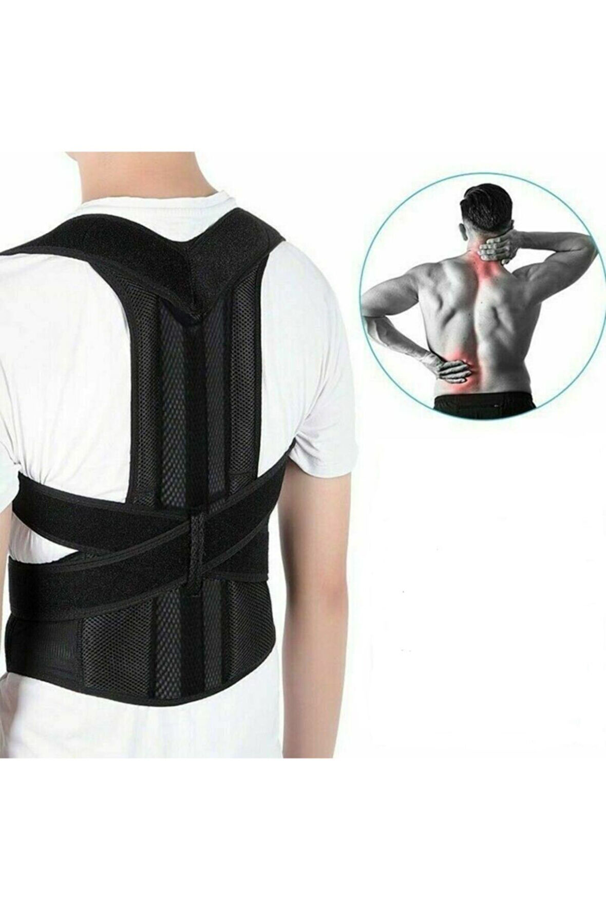 Çift Balenli Bel Ve Sırt Korsesi Dik Duruş Spor Bel Sırt Omuz Kamburluk Önleyici Korse
