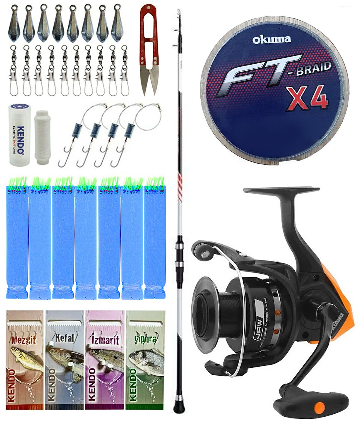 Yek Outdoor Tekne Olta Seti Shimano Kamış Vengeance AX Boat Tele 1,80m 150g 3pc&Okuma JAW-55 3+1BB Olta Makinesi