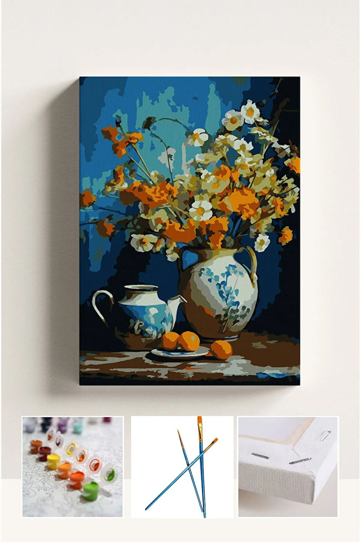 Sayılarla Boyama Tuval Seti Fırça Boya Dahil (Çıtalı) 40x50 CM